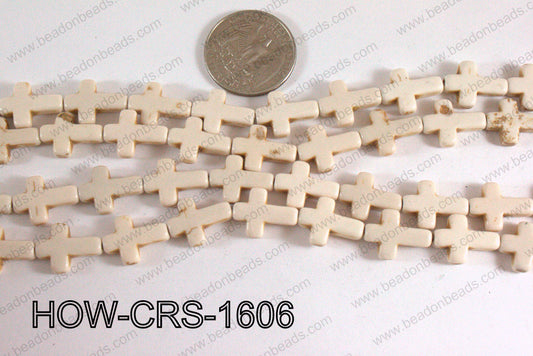 Howlite Cross Cream 12x16mm HOW-CRS-1606