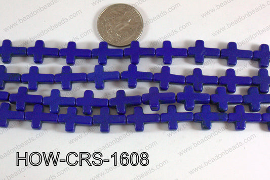 Howlite Cross Dark Blue 12x16mm HOW-CRS-1608