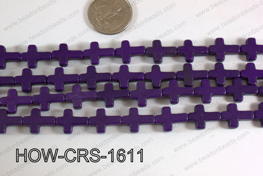 Howlite Cross Purple 12x16mm HOW-CRS-1611