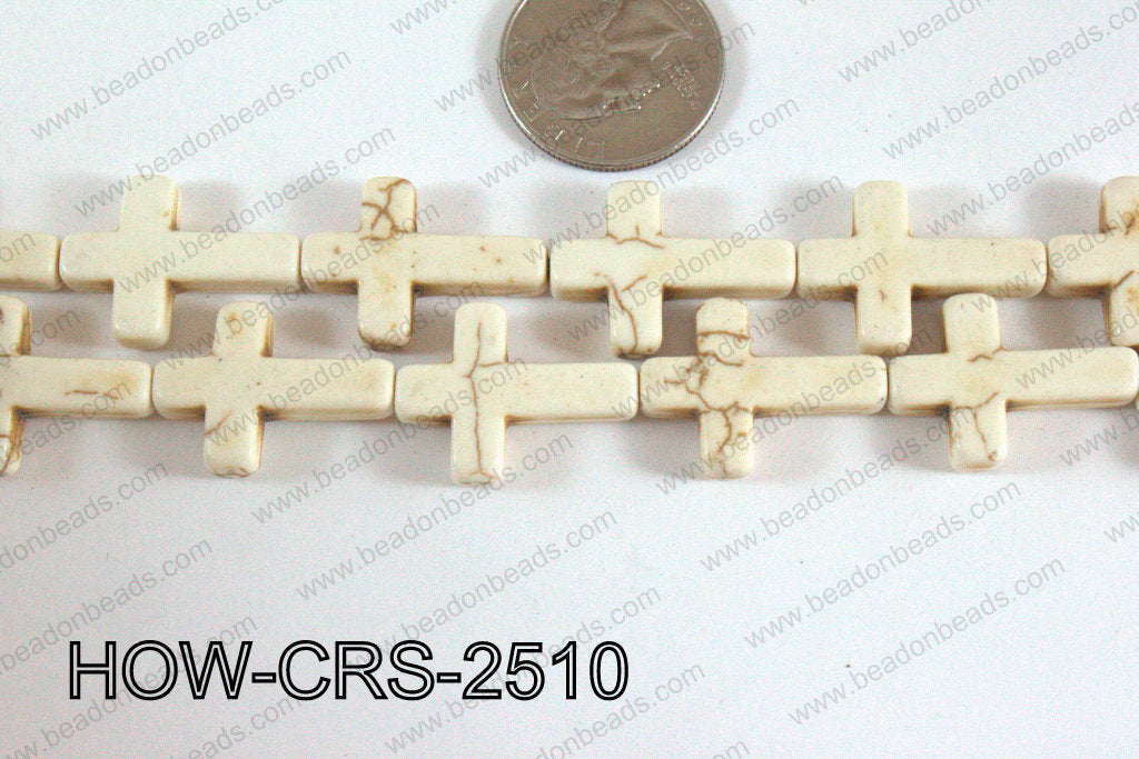 Howlite Cross White 25x18mm HOW-CRS-2510