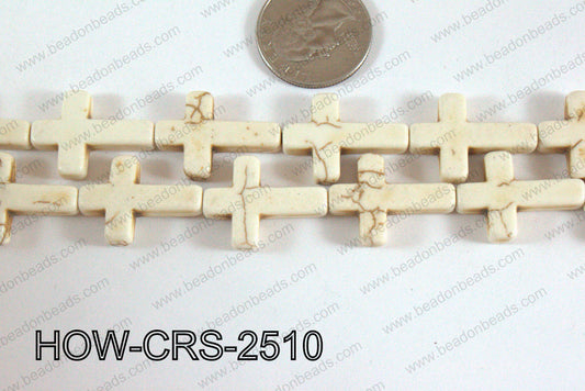 Howlite Cross White 25x18mm HOW-CRS-2510