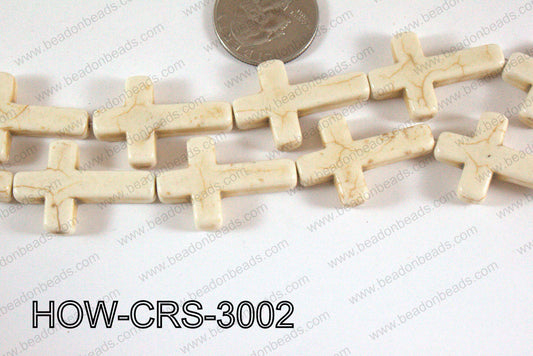 Howlite Cross White 30x20mm HOW-CRS-3002