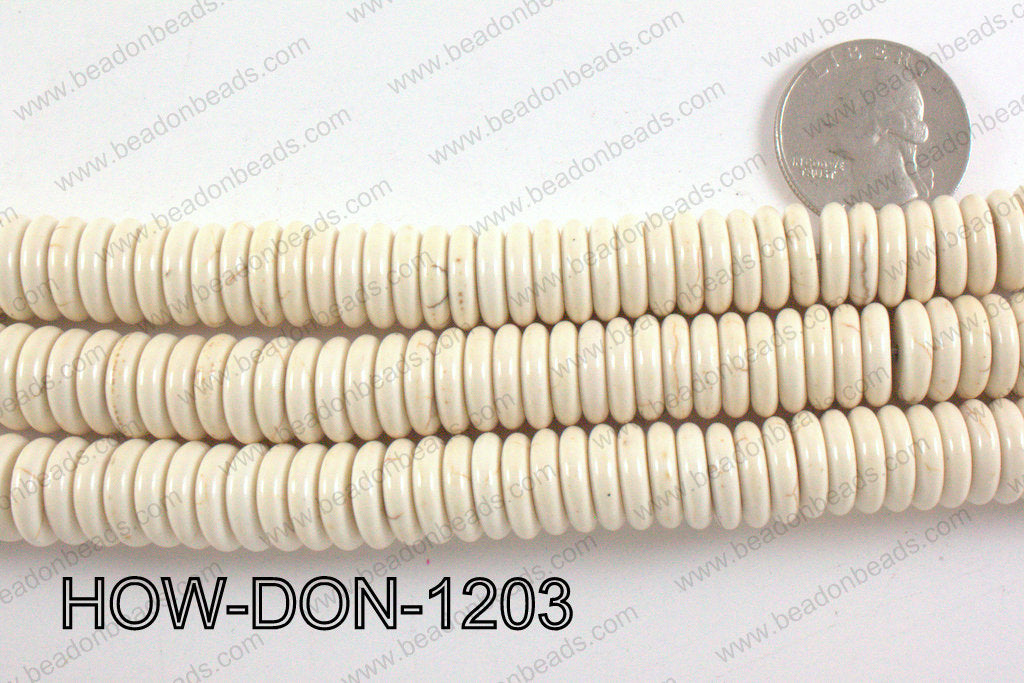 howlite donut shaped cream 12mm HOW-DON-1203