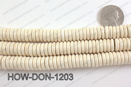 howlite donut shaped cream 12mm HOW-DON-1203