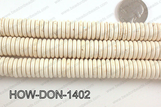 howlite donut shaped cream 14mm HOW-DON-1402
