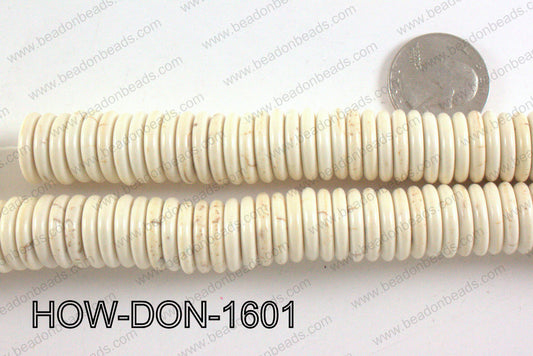 howlite donut shaped cream 16mm HOW-DON-1601