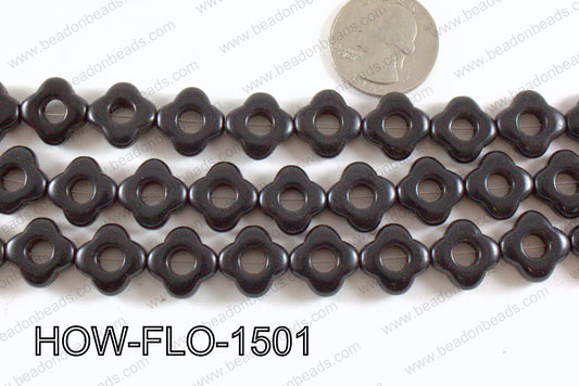 howlite flower black 15mm HOW-FLO-1501