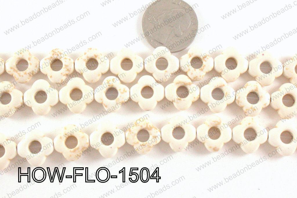 howlite flower cream 15mm HOW-FLO-1504