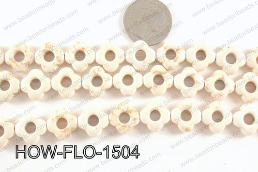 howlite flower cream 15mm HOW-FLO-1504