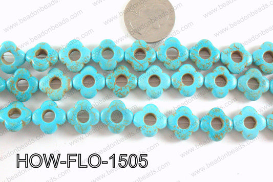 howlite flower turquoise 15mm HOW-FLO-1505