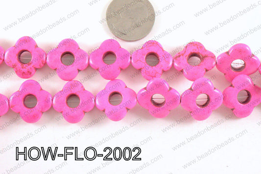 howlite flower hot pink 20mm HOW-FLO-2002