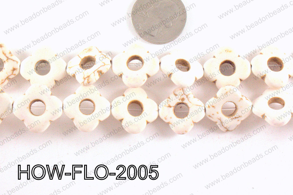 howlite flower cream 20mm HOW-FLO-2005