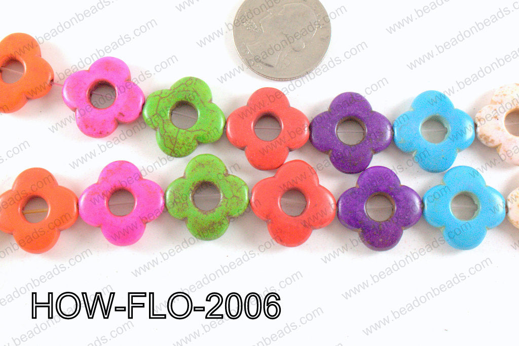 howlite flower multicolor 20mm HOW-FLO-2006