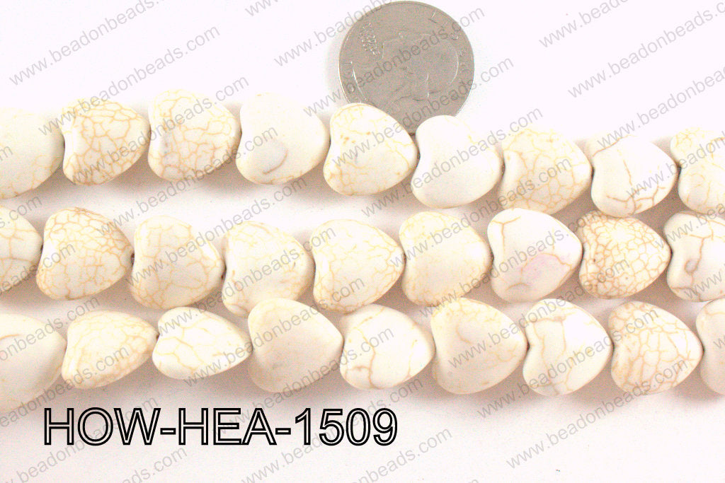 Howlite Heart White 16mm HOW-HEA-1509