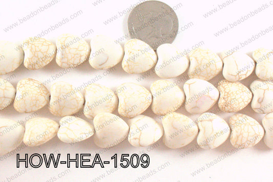 Howlite Heart White 16mm HOW-HEA-1509
