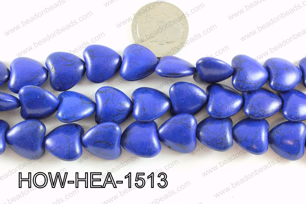 Howlite Heart Dard Blue 16mm HOW-HEA-1513