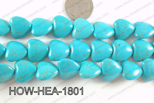 Howlite Heart Turquoise 18x18mm HOW-HEA-1801