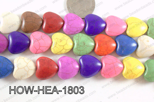 Howlite Heart Multicolor 18x18mm HOW-HEA-1803