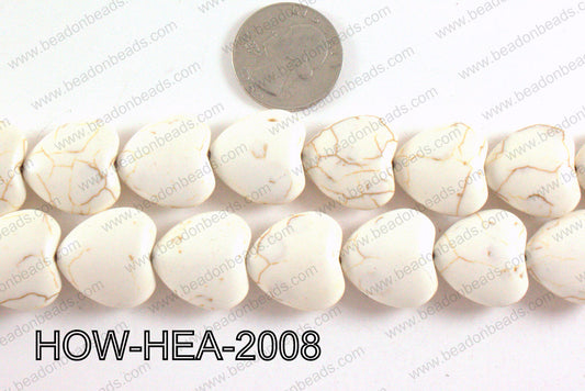 Howlite Heart White 20x20mm HOW-HEA-2008