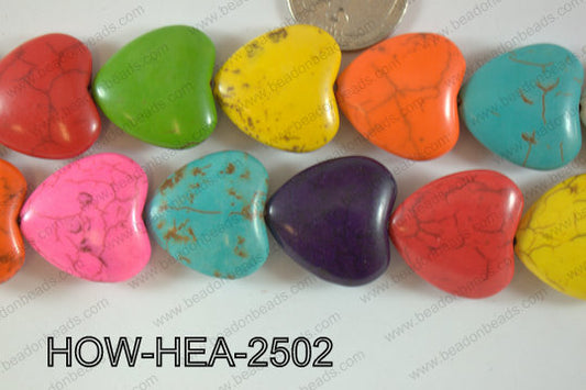 Howlite Heart 25x25mm HOW-HEA-2502