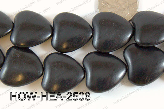 Howlite Heart 25mm Black HOW-HEA-2506