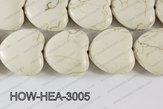 Howlite Heart 30mm HOW-HEA-3005
