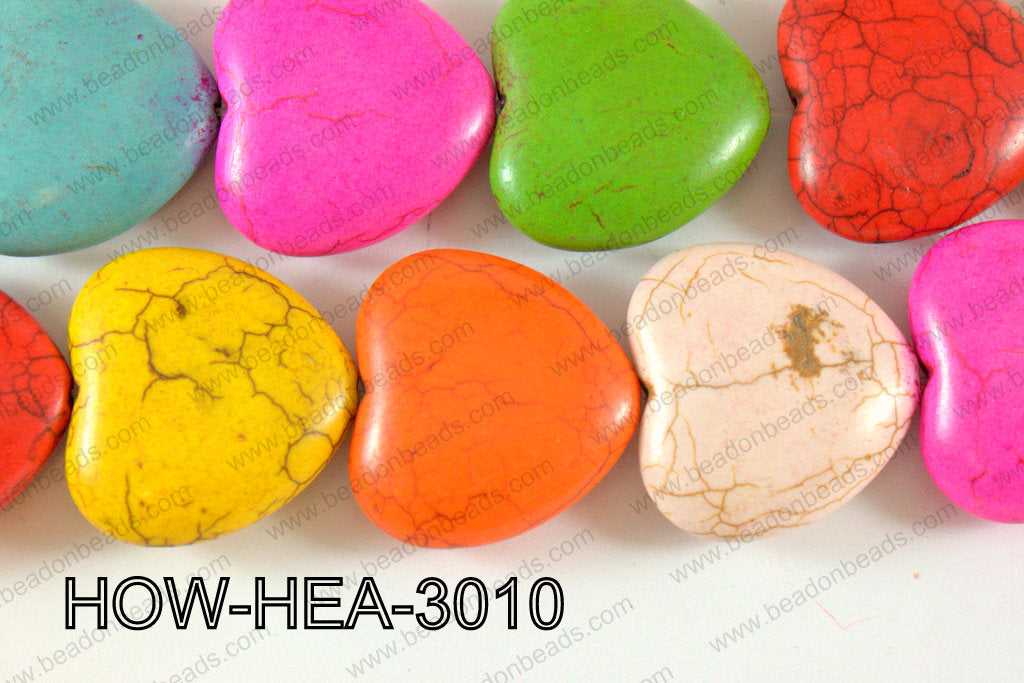 Howlite Heart 30mm HOW-HEA-3010