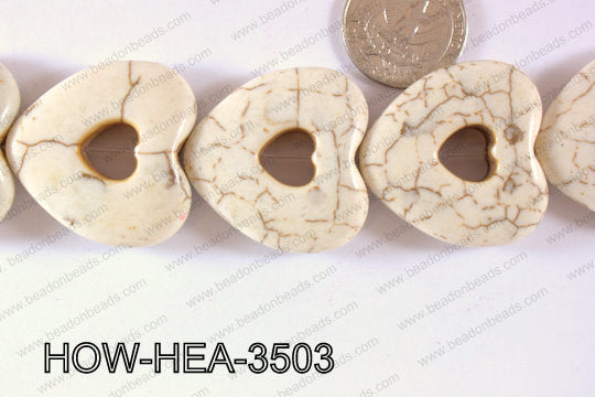 Howlite Heart 35x35mm HOW-HEA-3503