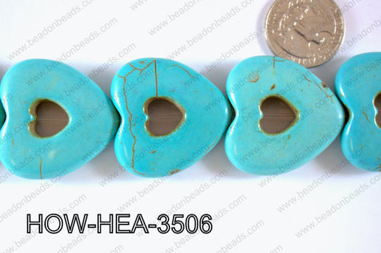 Howlite Heart 35x35mm HOW-HEA-3506