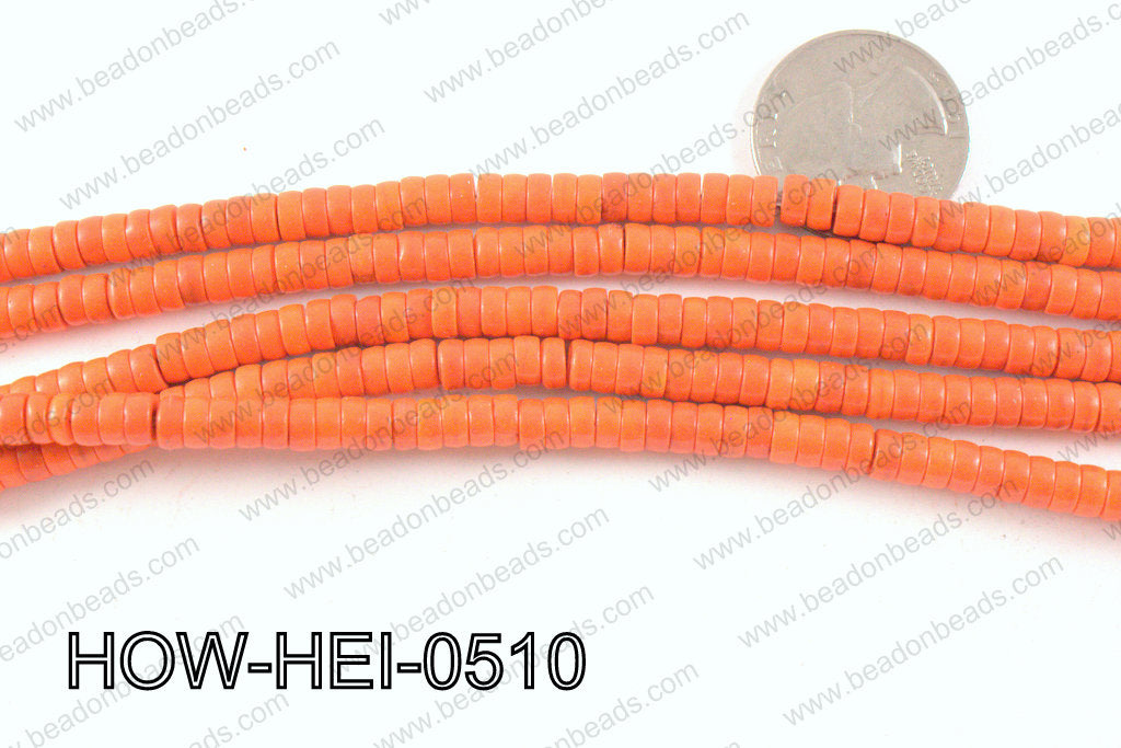 howlite heishi orange 5x3mm HOW-HEI-0510