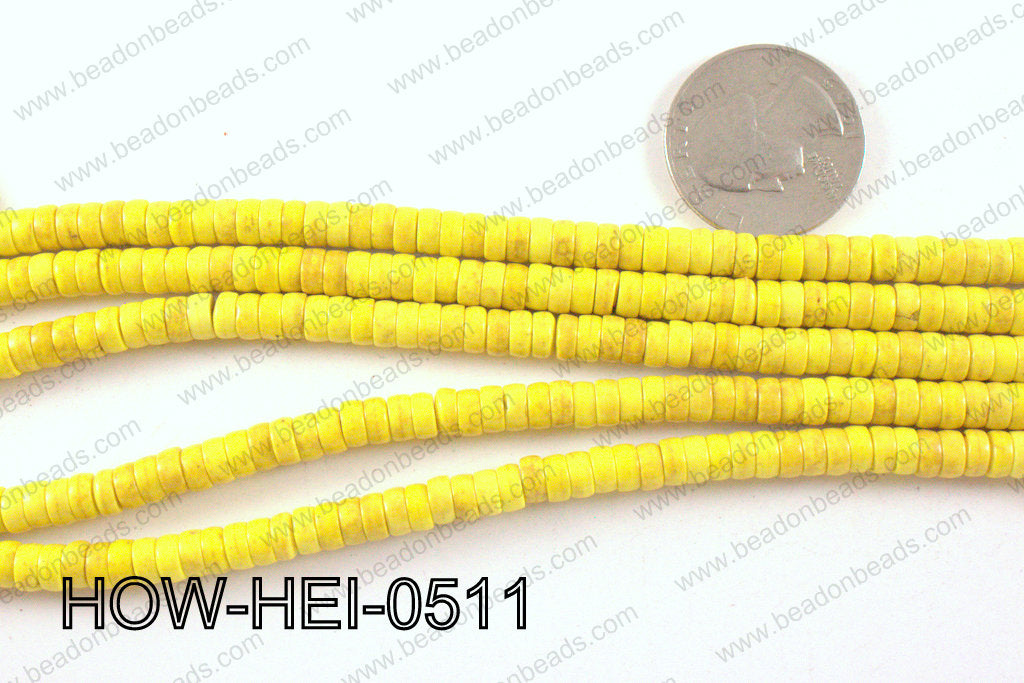 howlite heishi yellow 5x3mm HOW-HEI-0511