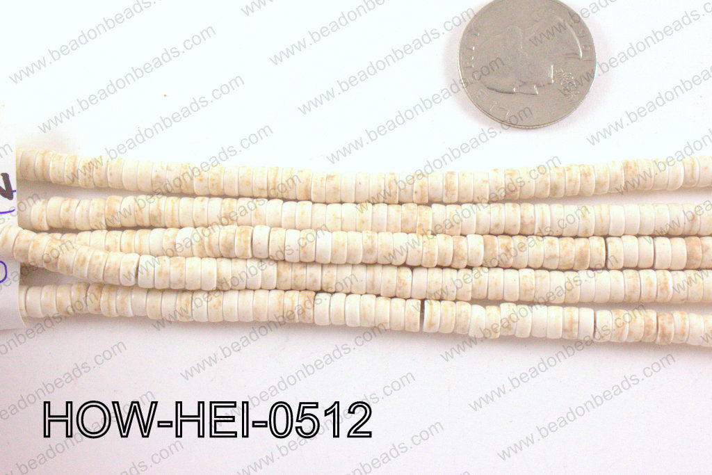 howlite heishi cream 5x3mm HOW-HEI-0512