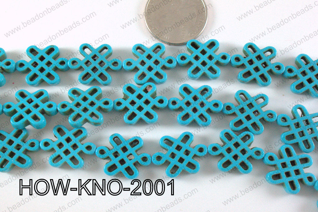 Howlite Chinese Knot 15x20mm HOW-KNO-2001