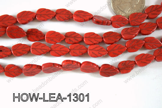 Howlite Leaf 13x9mm HOW-LEA-1301