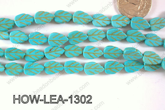 Howlite Leaf 13x9mm HOW-LEA-1302