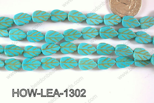 Howlite Leaf 13x9mm HOW-LEA-1302