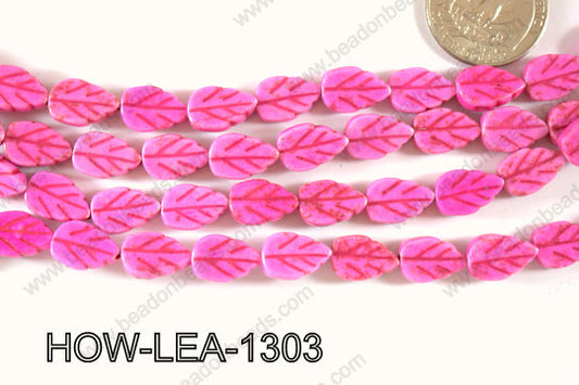 Howlite Leaf 13x9mm HOW-LEA-1303