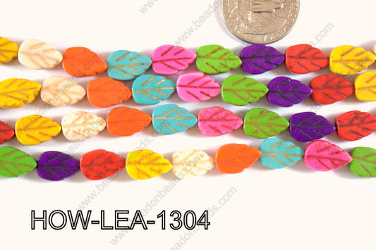 Howlite Leaf 13x9mm HOW-LEA-1304