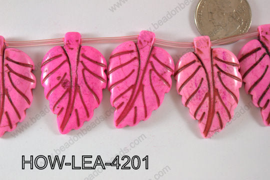 Howlite Leaf 42x27mm HOW-LEA-4201
