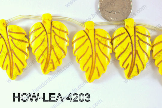 Howlite Leaf 42x27mm HOW-LEA-4203