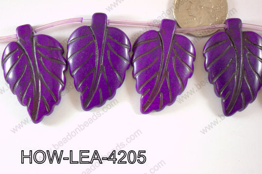Howlite Leaf 42x27mm HOW-LEA-4205