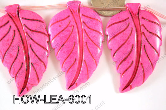 Howlite Leaf 60x40mm HOW-LEA-6001