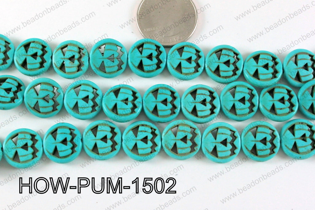 Howlite Pumpkin Turquoise 15mm HOW-PUM-1502