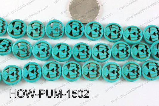 Howlite Pumpkin Turquoise 15mm HOW-PUM-1502