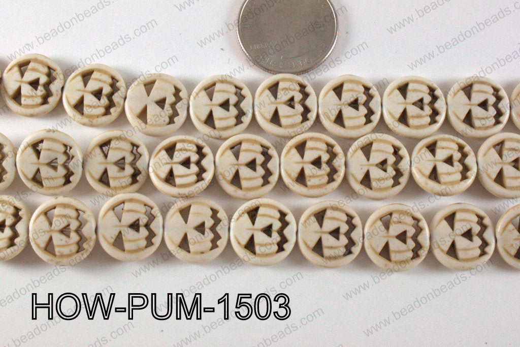 Howlite Pumpkin White 15mm HOW-PUM-1503