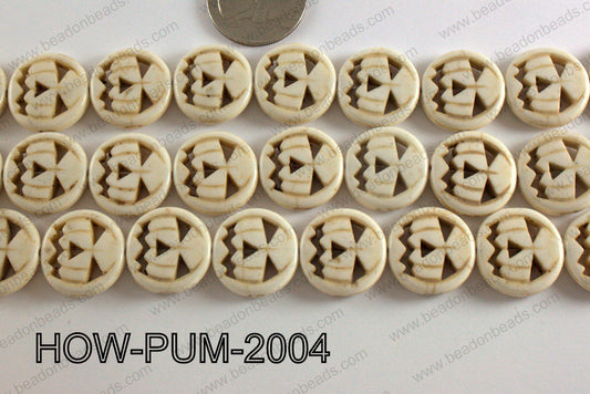Howlite Pumpkin Round, White 20mm HOW-PUM-2004
