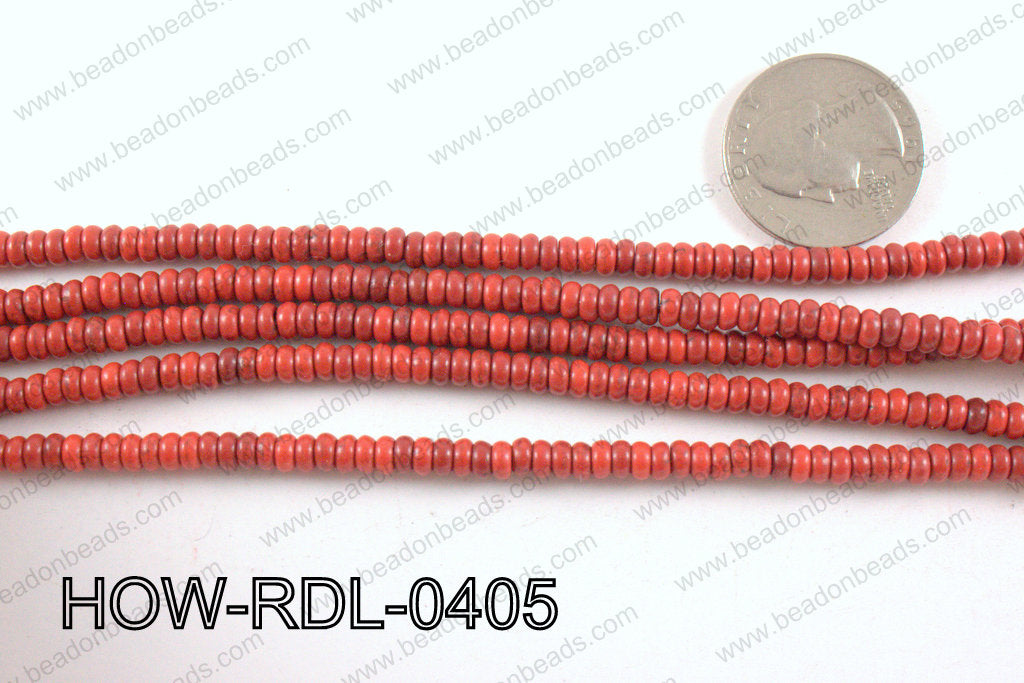 howlite rondelle red 4x2mm HOW-RDL-0405