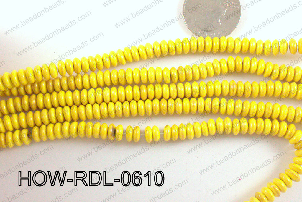 howlite rondelle yellow 6x2mm HOW-RDL-0610