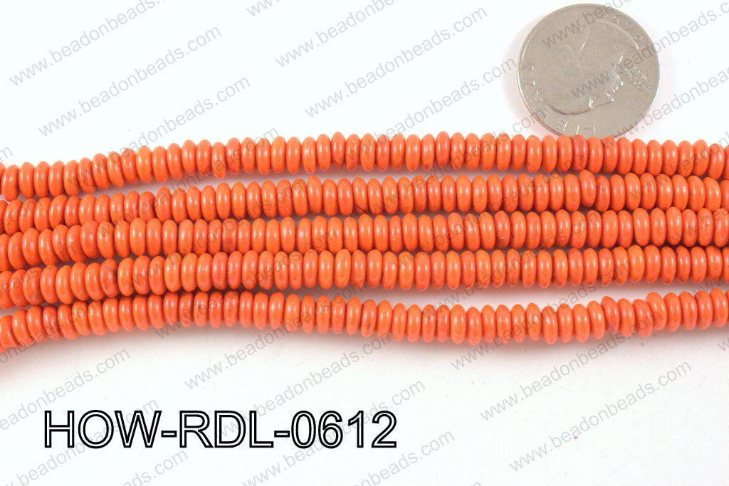 howlite rondelle orange 6x2mm HOW-RDL-0612