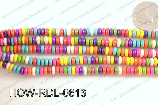 howlite rondelle multicolor 6x2mm HOW-RDL-0616